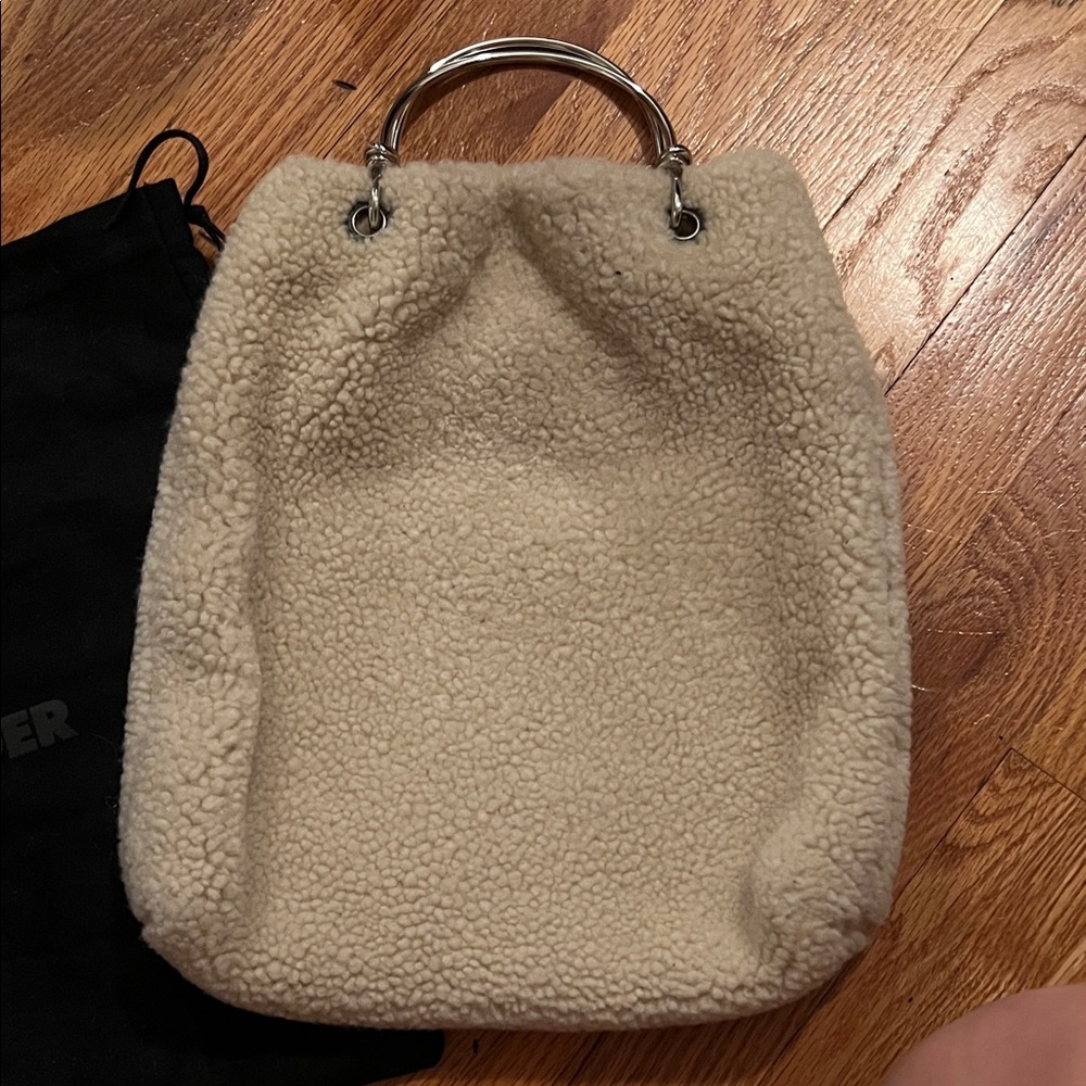 Jil Sander Cream Shearling Tote